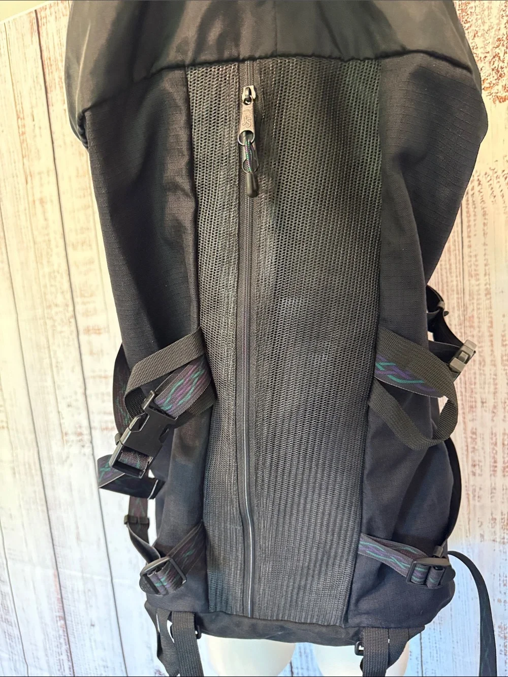 Jansport Black Hiking Backpack with Multicolor Accents